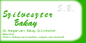 szilveszter bakay business card